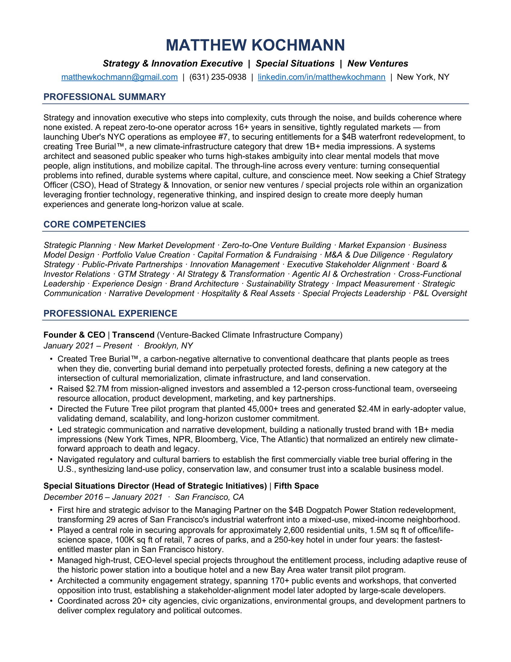 Matthew Kochmann Resume — ATS, page 1