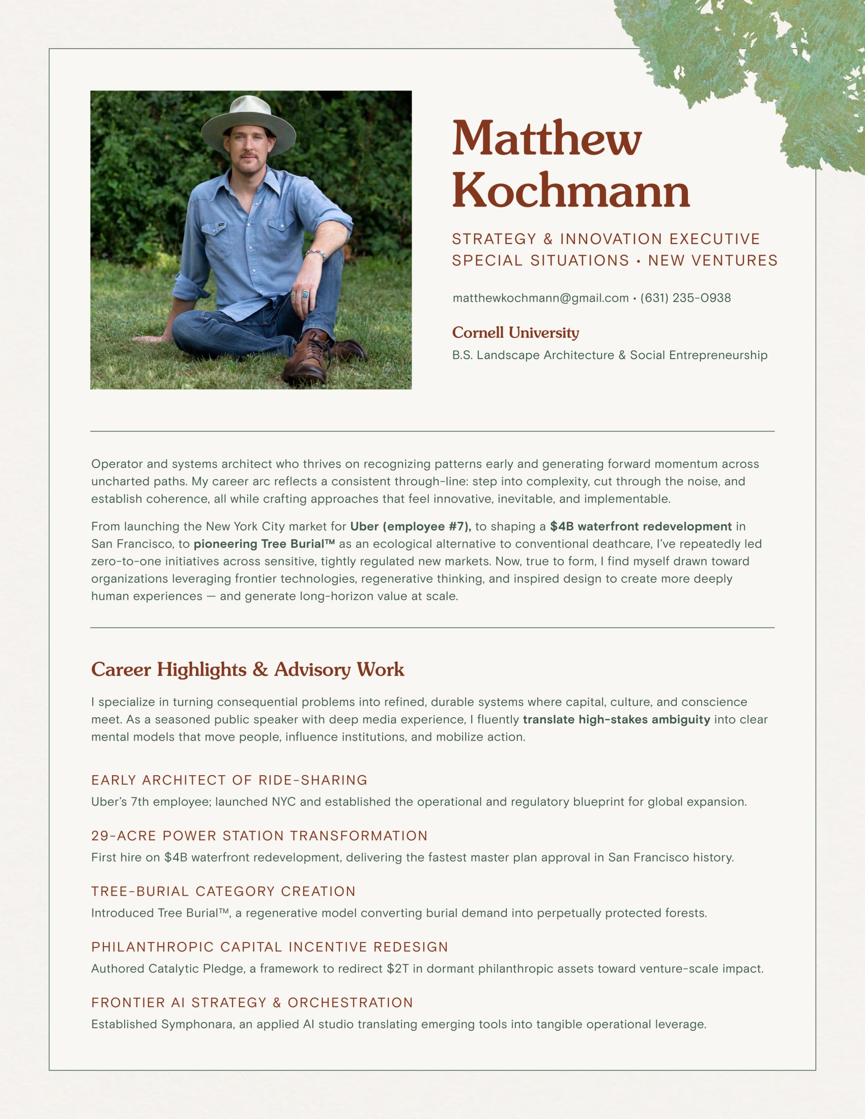 Matthew Kochmann Resume — Designed, page 1